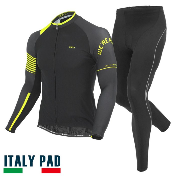MCN 라이더 자전거 사이클 라이딩 복장 긴팔 의류 상하의 세트 패드 포함 기능성 져지