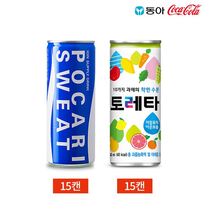 이온음료 포카리스웨트 토레타 2종 240ml 30캔 세트, 240ml, 30캔