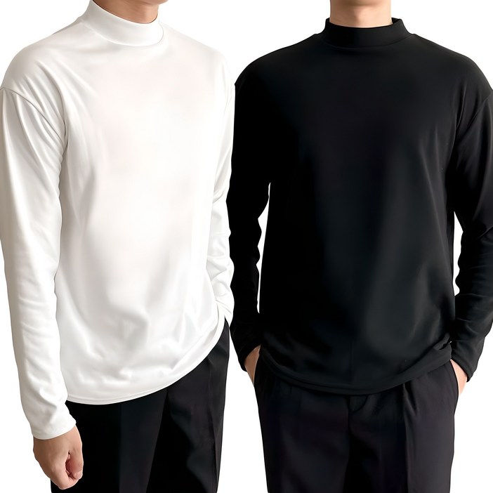 하은몰 남자 긴팔 티셔츠 반폴라 반목 기모 11