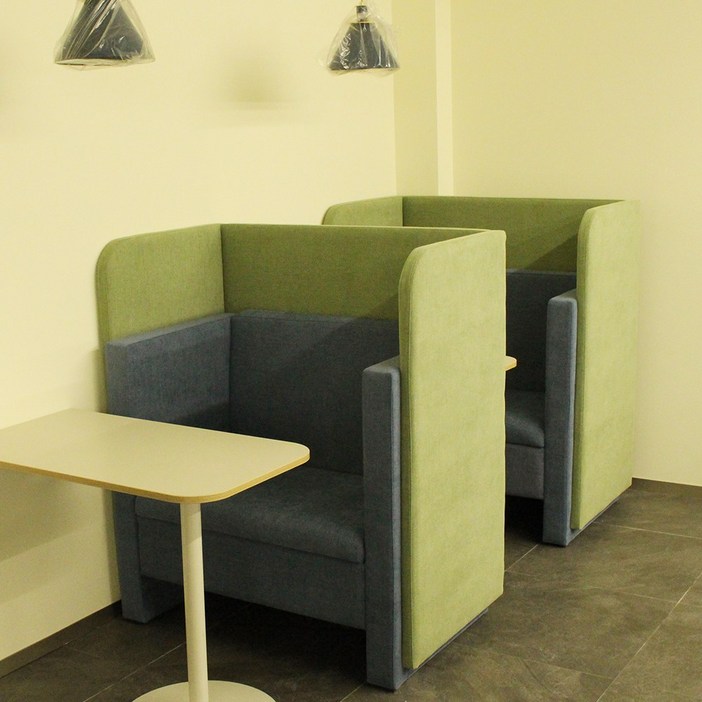 스터디카페 독서실 공부방 학원 칸막이의자 파티션 쇼파 패브릭소파, 색상칸막이색상쇼파 배송메세지에 입력해주세요