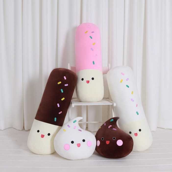 [쿠팡특가][11월11일][빼빼로데이 인기선물] 말랑하고 부드러운 모찌원단 막대 쿠션 바디필로우 인형 & 모찌 머랭쿠키 인형 쿠션