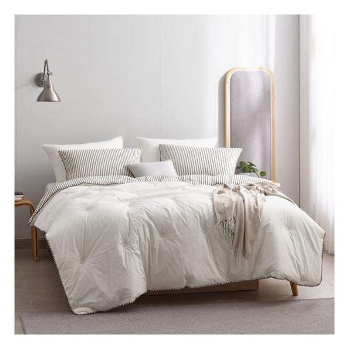 AK플라자 나이스필 아론 워싱고밀도 선염면 리버시블 차렵이불Q