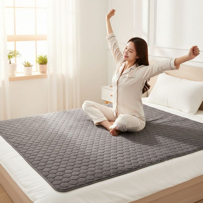 <2026년형 탄소카본매트>3H 한일온열기 그래핀 탄소매트 카본매트 전자파 없는 빨아쓰는 전자파 차단 NEW블랙 1인용 2인용 싱글 더블 킹사이즈 전기요, NEW블랙슈퍼킹분리난방, 180x200cm