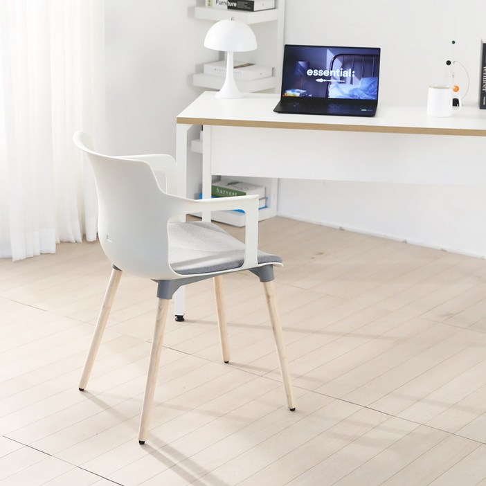린백토리 나무루미 카페 회의용 디자인 예쁜 업소용 플라스틱 커피숍 식탁 원목 의자, 1개, 블랙 바디