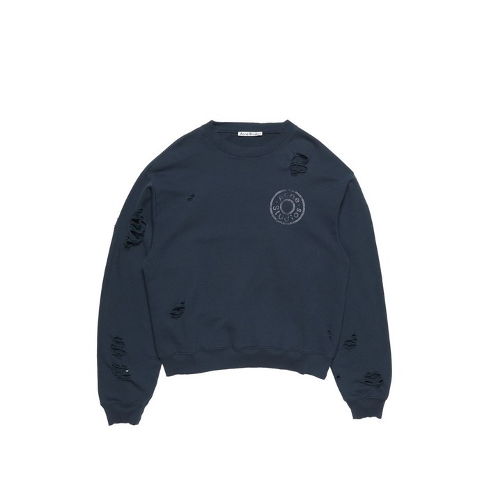 아크네 스튜디오 디스트레스드 로고 스웨트셔츠