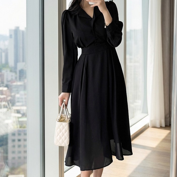 글램디브 소렌느 여성 싱글버튼 트렌치 원피스 AJ0679