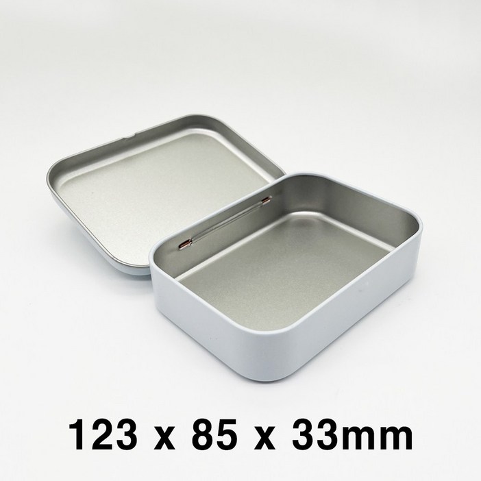 S051 화영제관 흰색 사각 경첩 틴케이스, 50개, 화이트