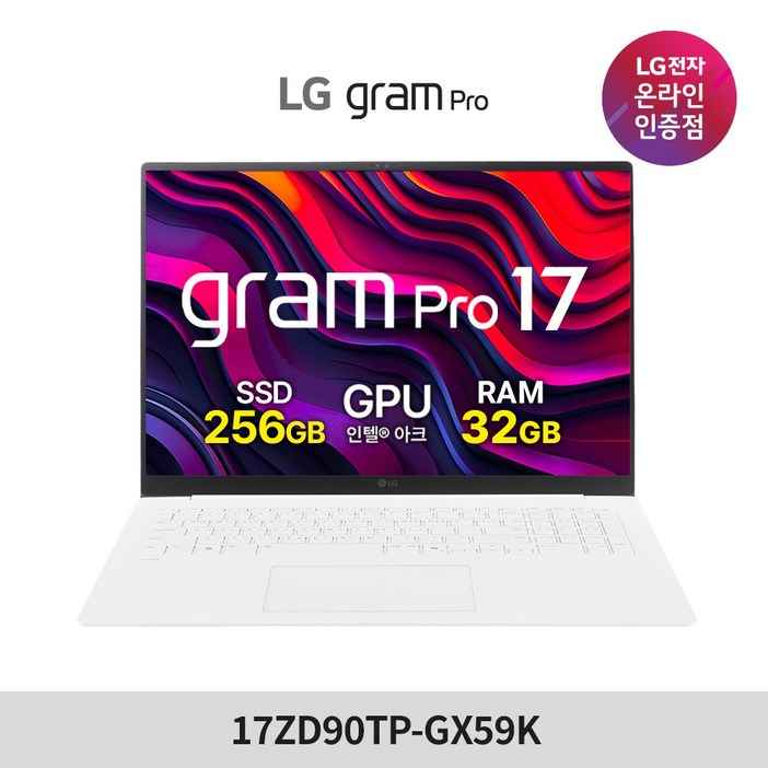 LG전자 2025 그램 프로 17인치 17ZD90TPGX59K 프리도스 32GB 초경량 대화면 애로우레이크 인텔 U5 225H 직장인 대학생 사무용 가벼운 노트북, 17ZD90TPGX59K, Free DOS, 32GB, 256GB, 화이트