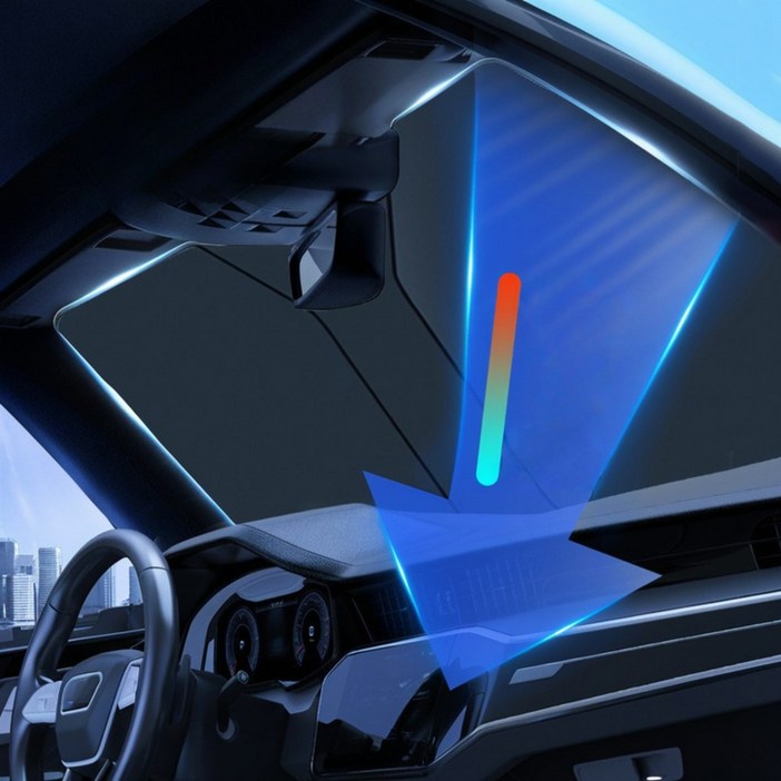 비바어스 앞유리 자동차 차량 햇빛가리개, LA BLACK, 1개