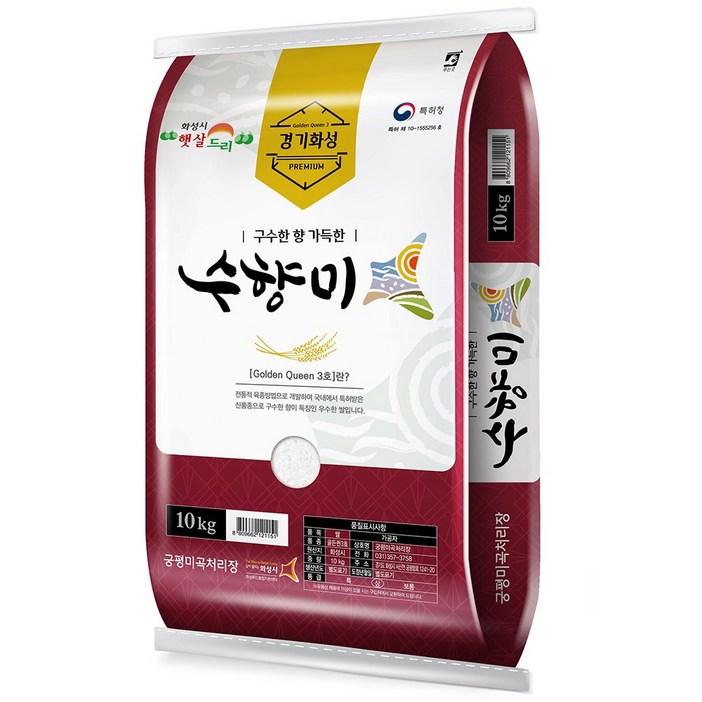 수향미 10kg 골드퀸 3호 구수한쌀 햅쌀 상등급, 1개, 10kg 수향미 10kg 골드퀸 3호 구수한쌀 햅쌀 상등급, 1개, 10kg