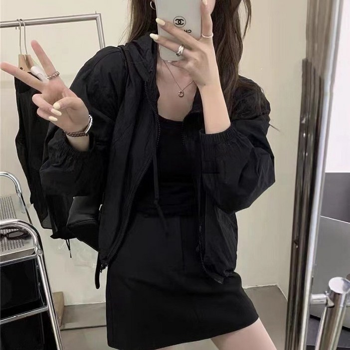 스타일닥터 여성 크롭 가벼운 바람막이 점퍼 초경량  간절기 자켓