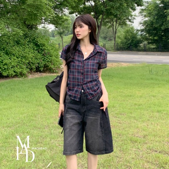 유토밸런 여성 여름 반팔 크롭 셔츠 블라우스 티셔츠