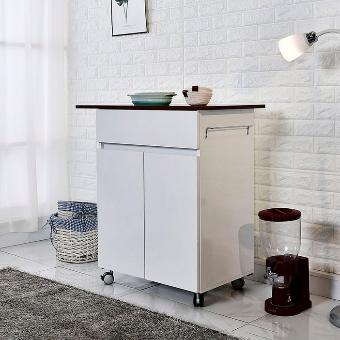 러빙유 가구 앰버 이동식 주방 수납장 미니 아일랜드홈바 조리대 원룸 보조테이블