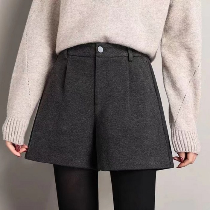 Bahn,2컬러 포포 여성 기모 반바지 슬렉스