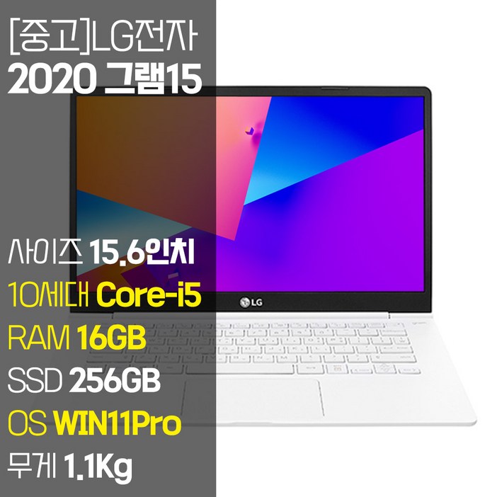 LG 2020 그램15 15ZB995 10세대 i5 RAM 16GB SSD탑재 윈도우11설치 15인치 중고노트북, 15Z995, WIN11 Pro, 16GB, 256GB, 화이트