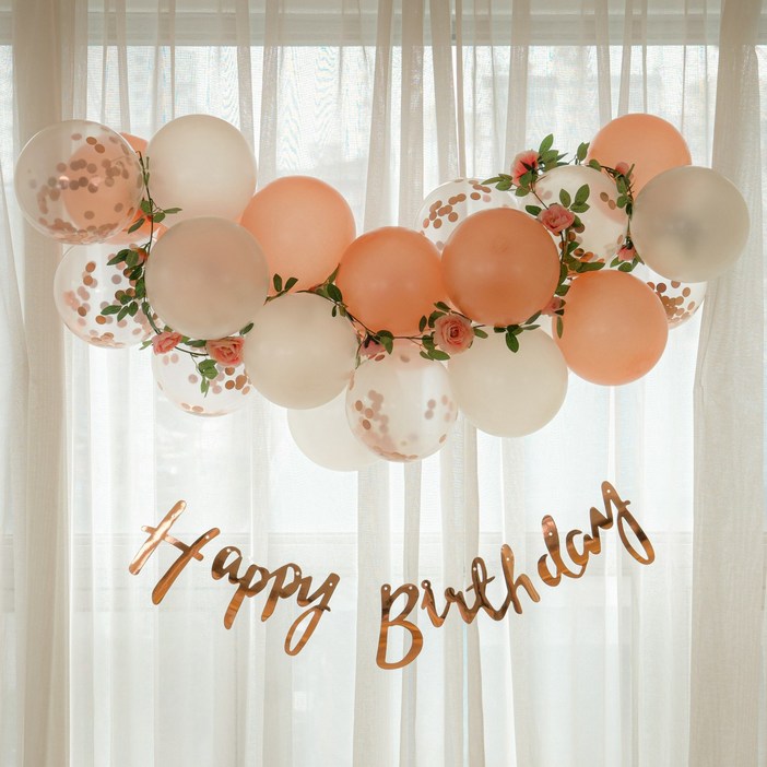 파티레시피 [환갑 아이생일 최애]풍선 24개 장미가랜드 고리마운트 3개 스트랩 제작설명서