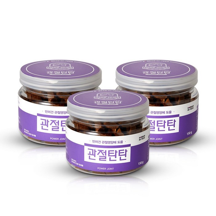 애견 강아지 초록입홍합 슬개골 탈골 관절약 염증 종합영양제 간식 관절탄탄 150g, 관절탄탄, 3개