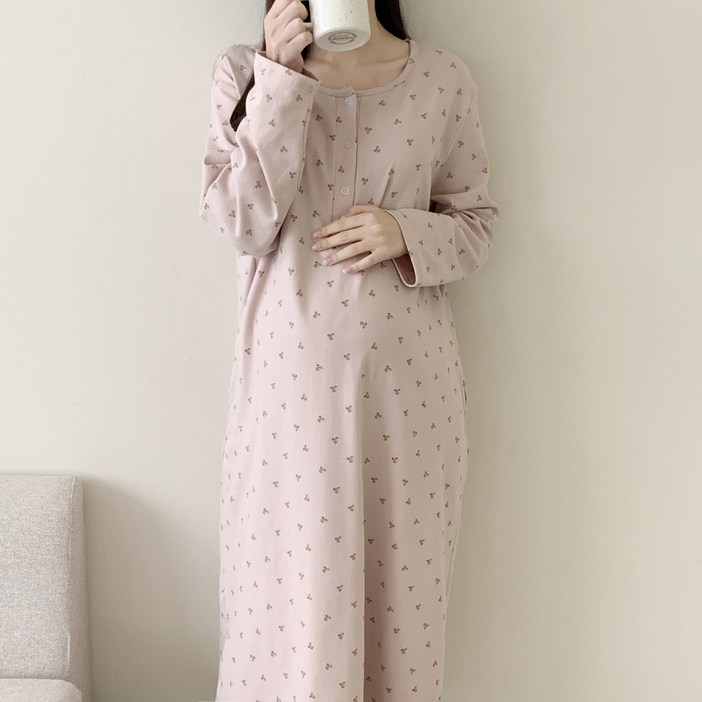루시드라잇 애즈벨 플라워 임산부잠옷 수유 원피스 임부복