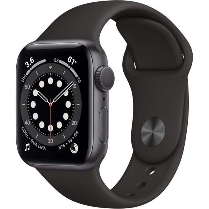 애플 워치 시리즈 6 GPS  셀룰러 44mm 스페이스 그레이 알루미늄 케이스와 블랙 스포츠 밴드 리퍼비시