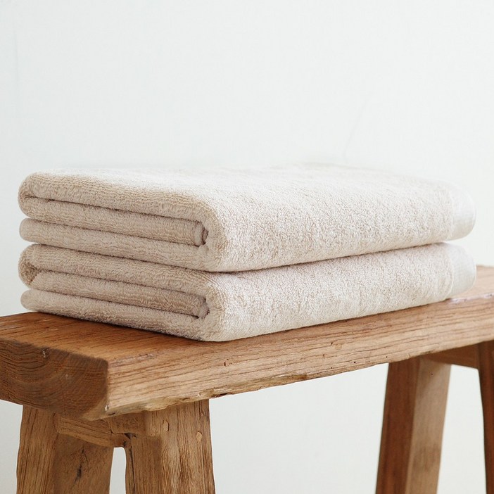 쉬라즈리빙 더소프트 바스타월 450g 30수 면사, 2개, 크림베이지