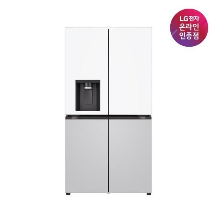 LG전자 DIOS디오스 오브제컬렉션 STEM 얼음정수 4도어 냉장고 820L 크림화이트크림그레이J825MHR042