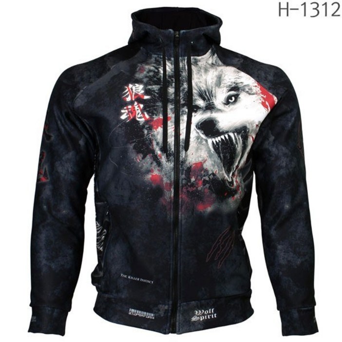 울프스피릿 풀그래픽 후드집업 할리용품 바이크 라이더의류