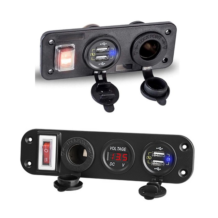 발통마켓 자동차 12v 24v 매립형 소켓 USB출력 볼트 DIY 방우 시거잭 고속충전