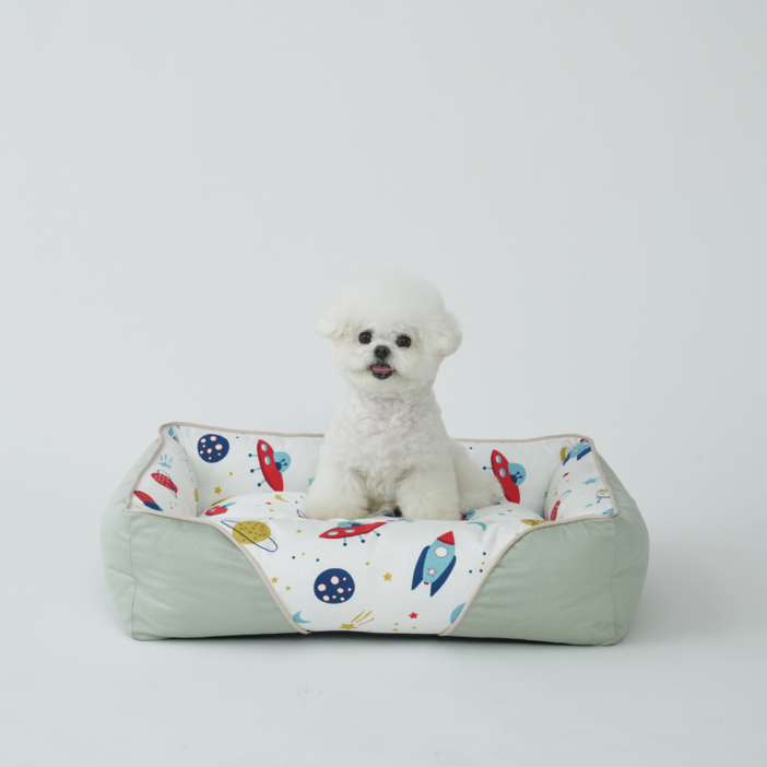 런레이더 반려동물 사계절 꿀잠 방석 K02, 그린, 1개