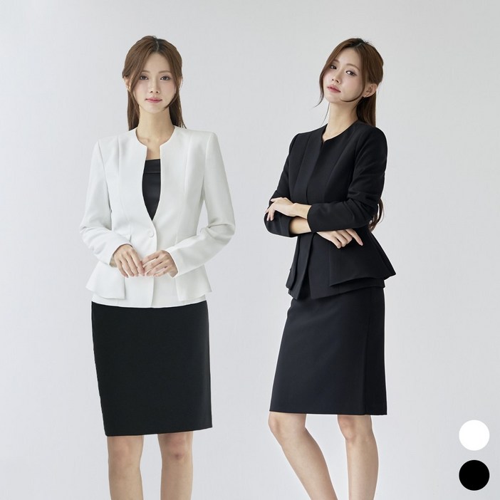 베이직 노카라 여자 정장 셋업 자켓 치마 셋트 면접 [Y날개SET]