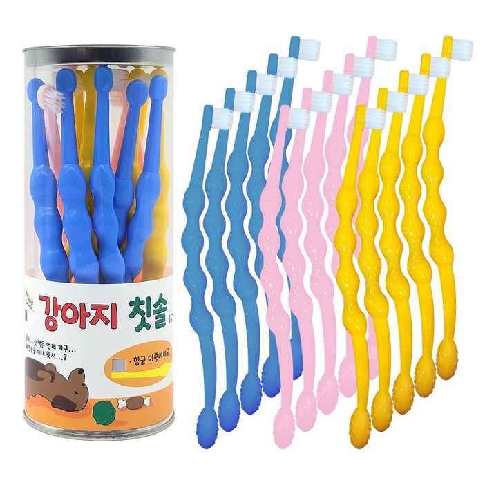 검클린 강아지 칫솔, 15개, 혼합