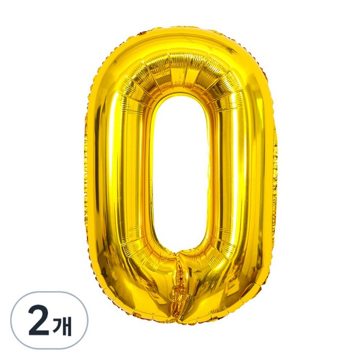 에스엠파티 2개입 100cm 대형 숫자풍선 0, 1개, 골드(2개입)