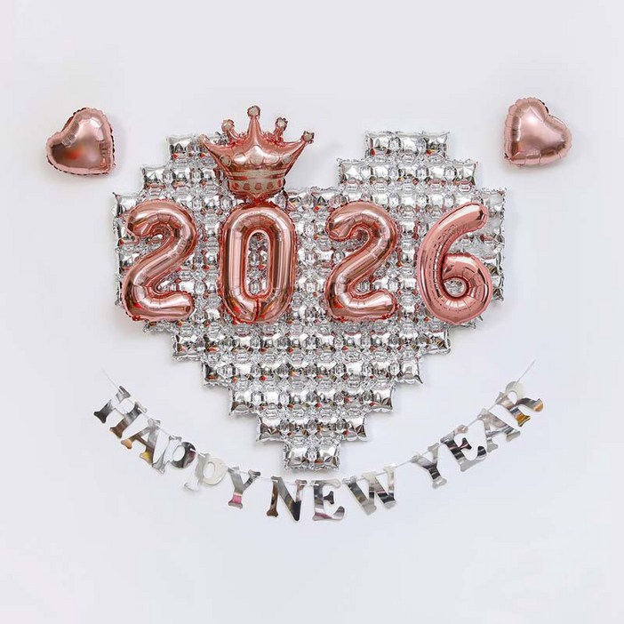 피앤비유니티헬로우 해피뉴이어빅하트 풍선가랜드세트