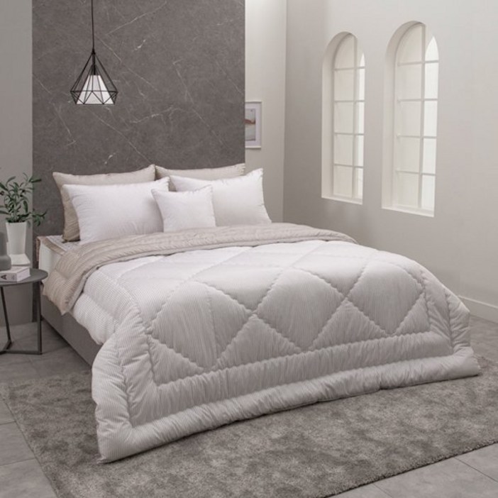 브랜드매장판 알레르망 Allerman 에일2 차렵이불 D 4종세트 베이지리버서블