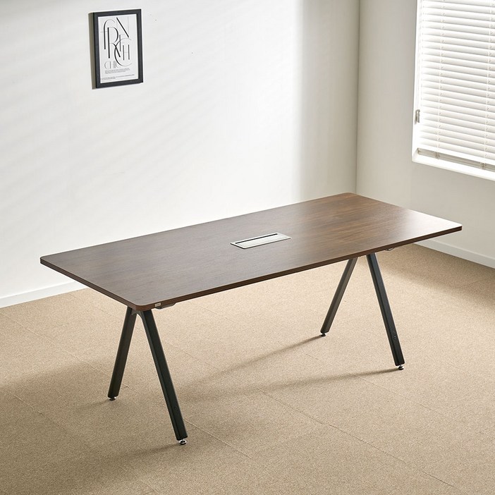 TS-11 LPM 회의테이블 중앙타공 1800x900 미팅 다용도, 올화이트