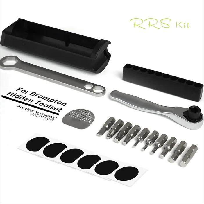 Brompton 숨겨진 도구 상자 렌치 자전거 액세서리 장착 프레임 내부 보관 가방 키트
