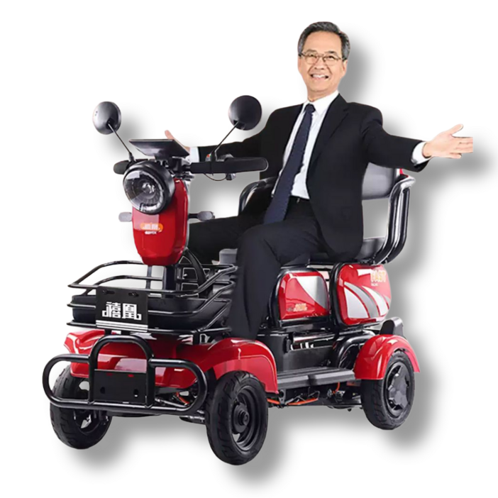 누리케어 자동제어 전동바이크 노인 내리막길 브레이크 안전한 스쿠터 자전거 저속 30km 55km 1000W, 빨간색, K23-25K(이동거리55KM)