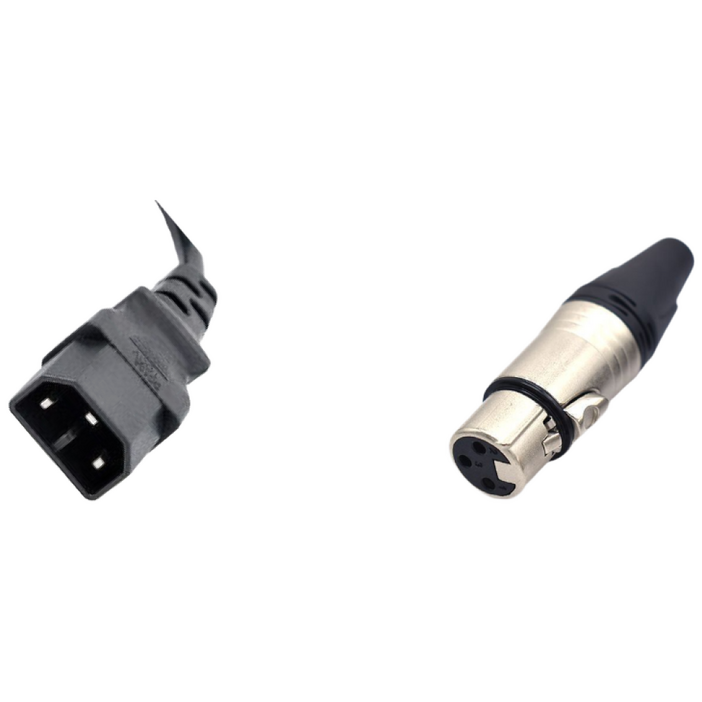 RAING 전기자전거 리튬이온배터리 충전기 IEC파워단자 숫놈, XLR마이크단자 암놈, 1개
