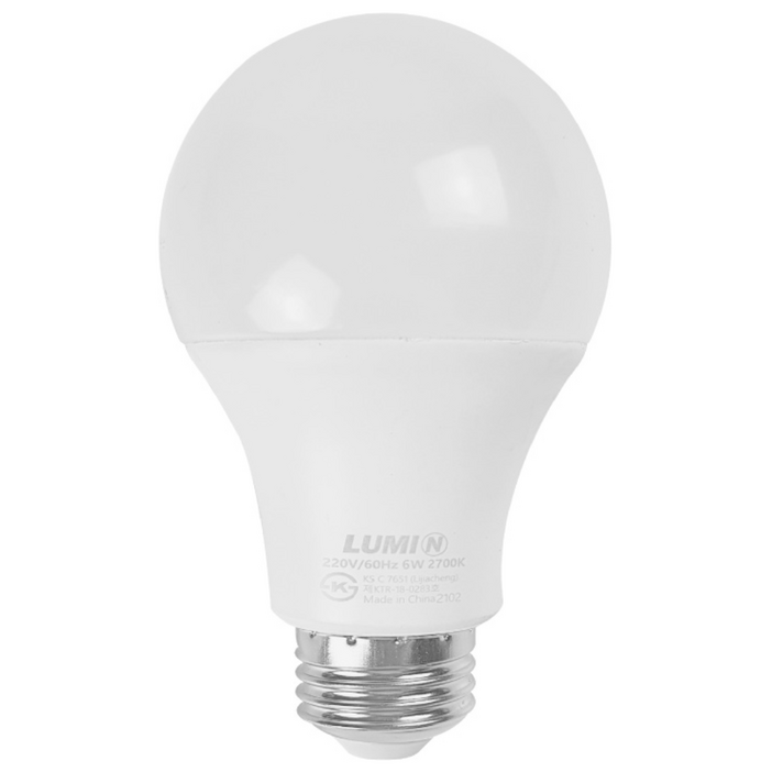 루미앤 LED 벌브 전구 3단디밍 6W 2700K 전구색, 1개