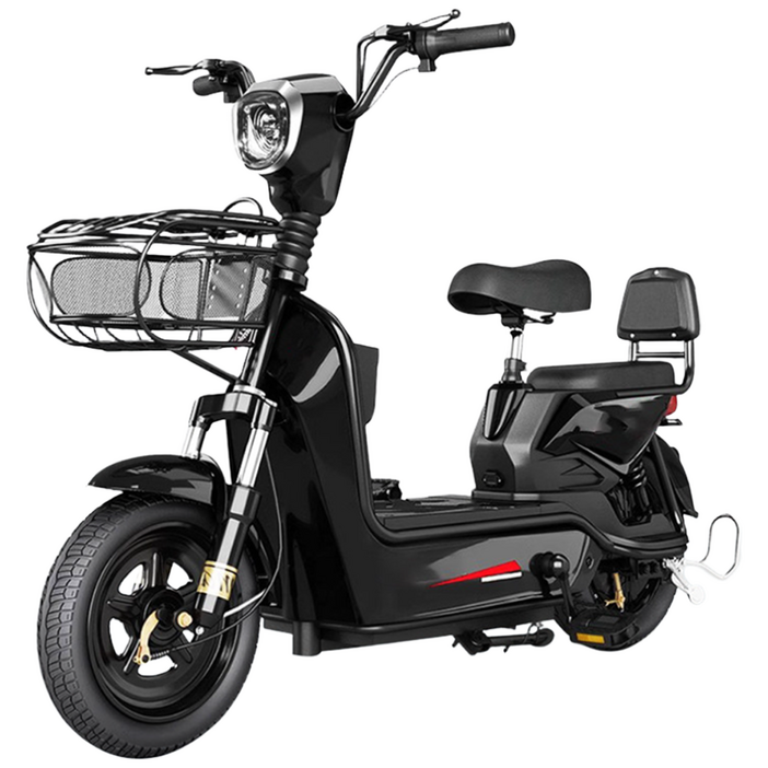 텔픽 전기자전거 26년 신형 전동 스쿠터 고출력 자토바이 출퇴근, 화이트, 경량스틸