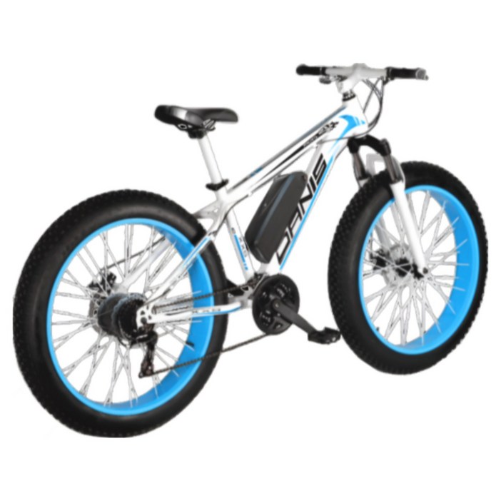 광폭랙 편한한 팻바이크 전기 자전거 자토바이 전동 스쿠터 출퇴근 배달 오프로드 광폭타이어, 화이트블루, 스틸