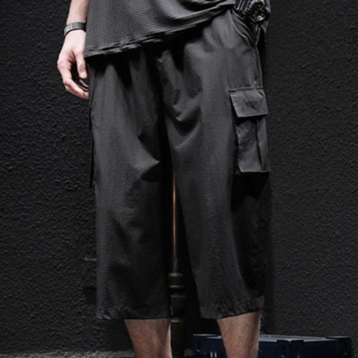 M8XL 11 2PCS 히트세븐 BLACK 스판 남성 7부바지 여름용 빅사이즈 트레이닝 카고 반바지 작업복 바지 SMHTP2503