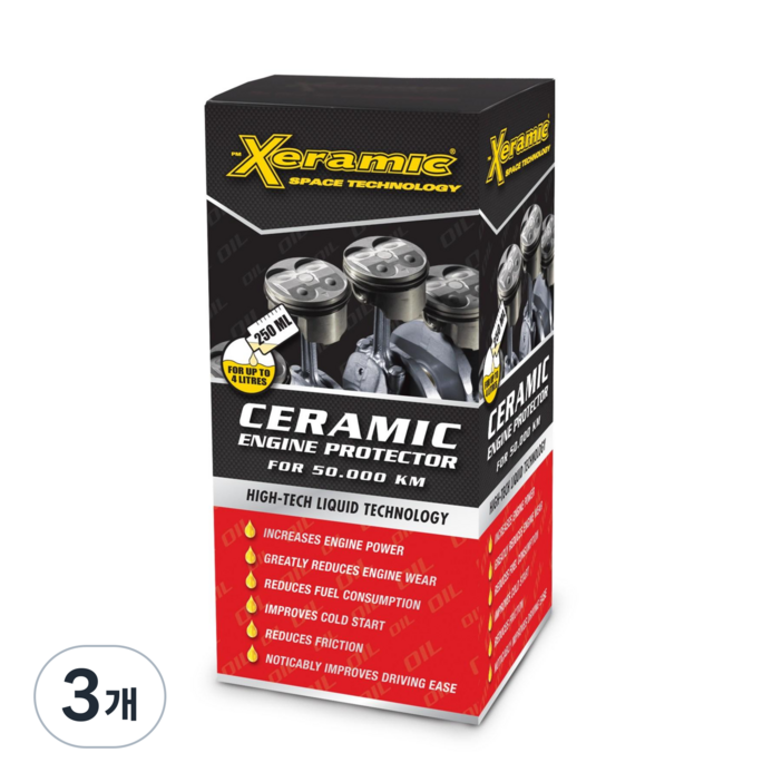 XERAMIC 엔진오일첨가제,공용가솔린,디젤,LPG, 3개, 250ml