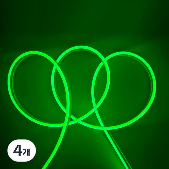 원그리드 USB 네온플렉스 LED 스트립 5m 잘라쓰는 줄조명, 4개, 그린