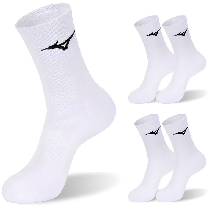 미즈노 컴피트 더블 쿠션 크루 스포츠 양말