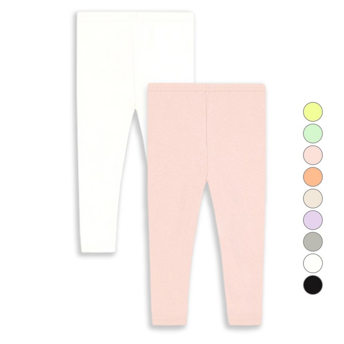 유니프랜드 아동용 스판 9부 레깅스 2종 세트