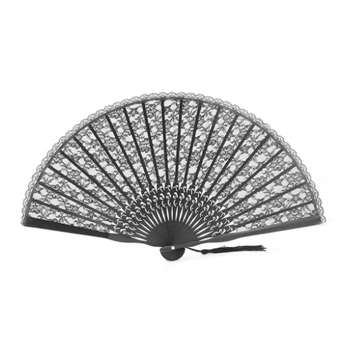 레이스 접이식 부채, 단일 색상, 1개