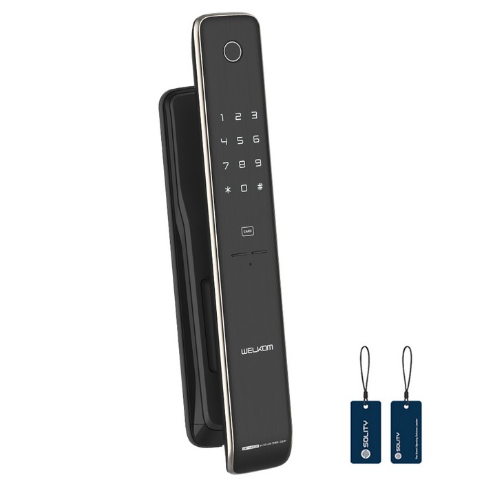 웰콤 솔리티 푸시풀 지문인식 디지털 도어락 WP4500B, WP4500B, 고객직접설치