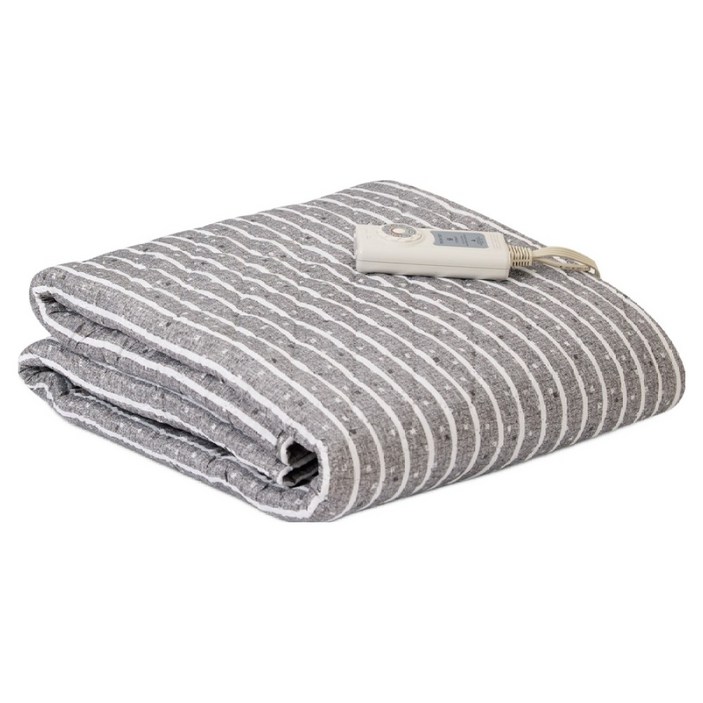 슬리브 한일의료기 워셔블 이중열선 탄소 전기요 HL-S210, 그레이&스트라이프, 중(100 x 180 cm)
