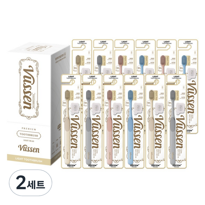 뷰센 라이트 칫솔 4종, 12개입, 2세트