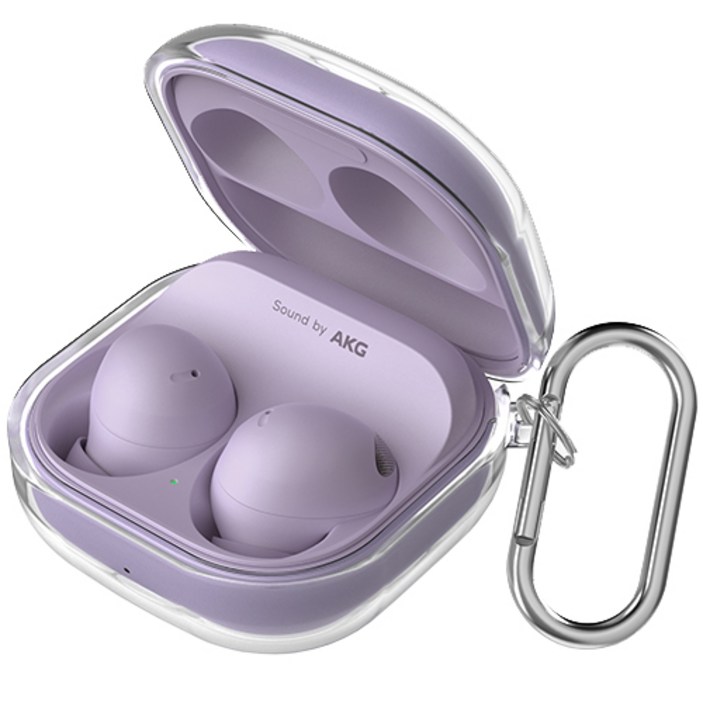 신지모루 변색방지 TPU 투명케이스 카라비너, 클리어, 갤럭시 버즈 FE 버즈 2 프로 2프로 라이브